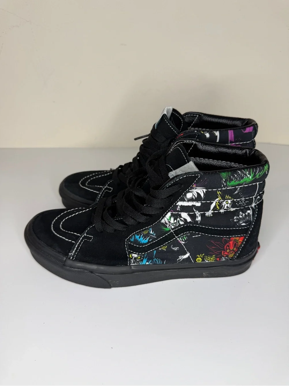 Vans X Disney 100 Villains Sk8 Hi Shoes Men's Size 6.5 Womens 8 Black Sneakers